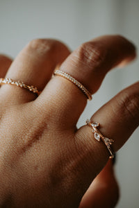 Zuri 3PC Champagne Gold Ring Set