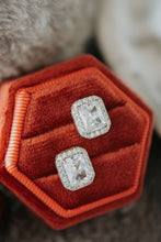 Load image into Gallery viewer, Foolish Heart Emerald Cut Cubic Zirconia Stud Earrings
