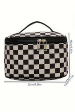 Load image into Gallery viewer, Black Checkered Makeup Bag
