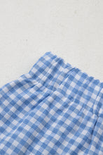 Load image into Gallery viewer, Blue Gingham Print Loose Shorts
