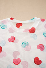 Load image into Gallery viewer, White Sheer Mesh Valentines Slogan Heart Printed Long Sleeve Top
