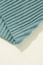 Load image into Gallery viewer, Dusty Teal Side Slit Short Sleeve Oversized Sweater
