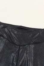 Load image into Gallery viewer, Black Criss Cross Waist Leather Leggings
