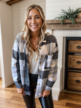 Load image into Gallery viewer, Grey Plaid Shacket
