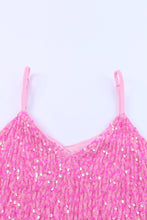 Load image into Gallery viewer, Pink Sequin Adjustable Straps Tank Top
