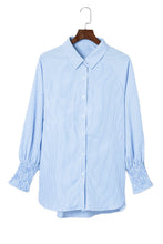 Load image into Gallery viewer, Stripe Shirred Cuff Shirt
