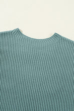 Load image into Gallery viewer, Dusty Teal Side Slit Short Sleeve Oversized Sweater
