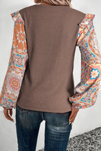 Load image into Gallery viewer, Waffle Floral Sleeve Top
