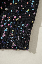 Load image into Gallery viewer, Black Rhinestone Decor Multicolor Confetti Sweater Cardigan
