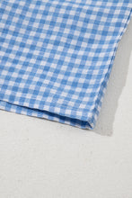 Load image into Gallery viewer, Blue Gingham Print Loose Shorts

