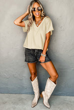 Load image into Gallery viewer, Crinkled V Neck Tee

