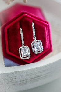 Rylan Rectangular Zircon Drop Earrings