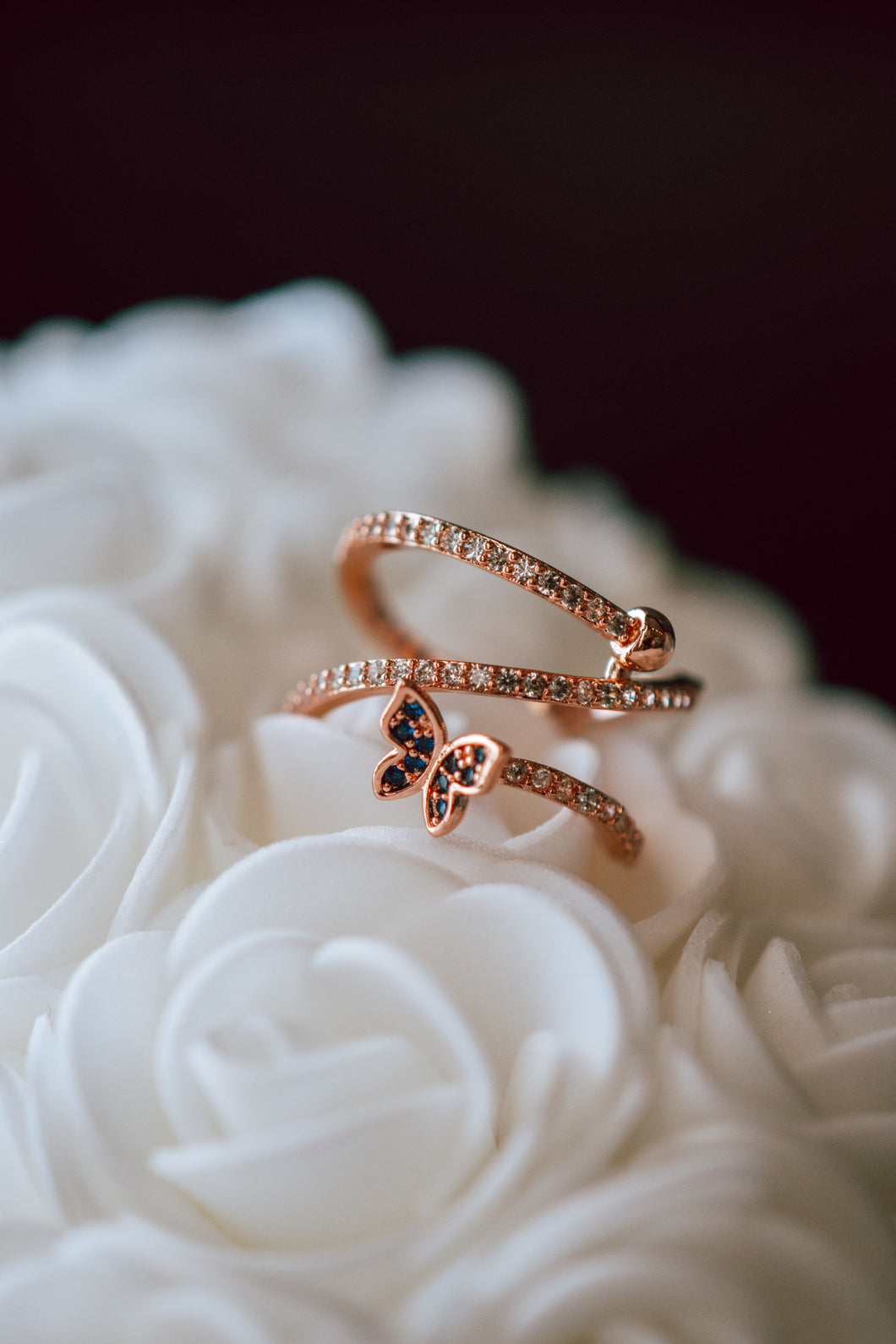 Avis Butterfly Rose Gold Twist Ring