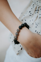 Load image into Gallery viewer, Blaze Wooden Aztec Elastic Bracelet - Black
