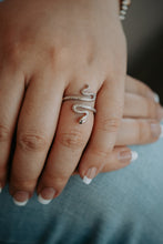 Load image into Gallery viewer, Open Size Adjustable Snake Silver Ring
