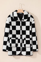 Load image into Gallery viewer, Checkered Buttoned Fleece Jacket
