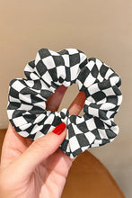 Load image into Gallery viewer, Black Checkered Hair Scrunchie
