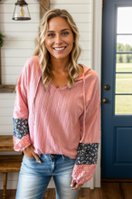 Load image into Gallery viewer, Floral Patchwork V Neck Top
