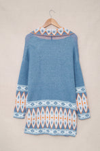 Load image into Gallery viewer, Geometric Print Knit Cardigan
