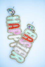 Load image into Gallery viewer, Happy Easter Felt Back Sequin Earrings in Pastel Colors
