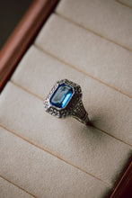 Load image into Gallery viewer, Wes Blue Sapphire Silver Ring
