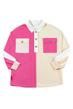 Load image into Gallery viewer, Colorblock Ribbed Oversized Button Top
