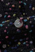 Load image into Gallery viewer, Black Rhinestone Decor Multicolor Confetti Sweater Cardigan
