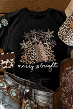 Load image into Gallery viewer, Black Leopard Christmas Tree T Shirt
