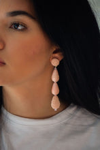 Load image into Gallery viewer, Triple Teardrop Sead Bead Earrings in Pink
