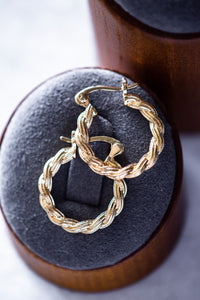 Maya Twist Gold Hoop Earrings