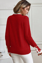 Load image into Gallery viewer, Red Buttoned Cuffs Sweater
