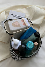 Load image into Gallery viewer, Black Checkered Makeup Bag
