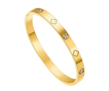 Load image into Gallery viewer, Emma Lucky Stone Leaf Bangle
