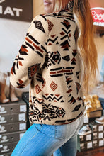 Load image into Gallery viewer, Geometric Half Zip Plush Sweatshirt

