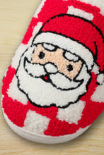 Load image into Gallery viewer, Red Checkered Santa Claus Plush Slippers
