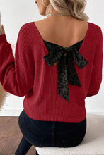 Load image into Gallery viewer, Racing Red Back Bow Ribbed Top
