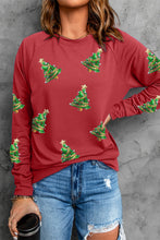 Load image into Gallery viewer, Bring the bling to the holiday season with this sequined Christmas Tree long sleeve tee.
