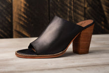 Load image into Gallery viewer, Hallie Heeled Genuine Leather Sandal in Black by Naughty Monkey 
