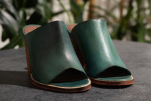 Load image into Gallery viewer, Hallie Heeled Genuine Leather Sandal in Teal by Naughty Monkey
