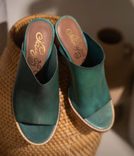 Load image into Gallery viewer, Hallie Heeled Genuine Leather Sandal in Teal by Naughty Monkey
