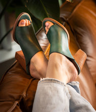 Load image into Gallery viewer, Hallie Heeled Genuine Leather Sandal in Teal by Naughty Monkey
