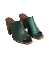 Load image into Gallery viewer, Hallie Heeled Genuine Leather Sandal in Teal by Naughty Monkey
