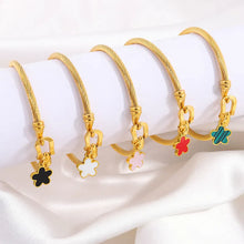 Load image into Gallery viewer, Hannah Flower Gold Bangle
