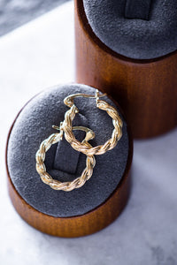 Maya Twist Gold Hoop Earrings