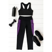 Load image into Gallery viewer, PreOrder | The Presley - Purple Panel Full Length Leggings ROUND 2
