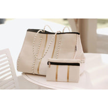 Load image into Gallery viewer, Ready to Ship | The South Beach - Gold Stripe White Neoprene *
