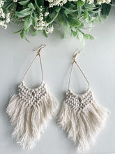 Load image into Gallery viewer, Boho Macrame Earrings "White"
