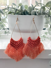 Load image into Gallery viewer, Boho Macrame Earrings "Coral"
