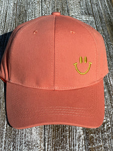 "You Make Me Smile" Coral Baseball Hat