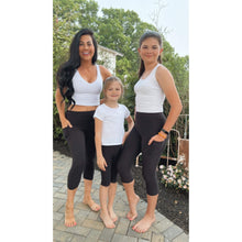 Load image into Gallery viewer, Julia Rose kids luxe leggings capris and biker shorts, Kids wearing Julia Rose luxe leggings
